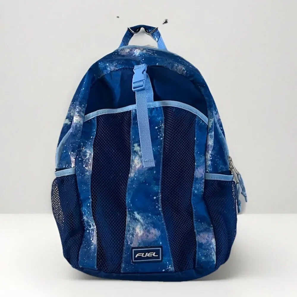 FUEL Galaxy Space Large Laptop Backpack College Bookbag Multi Compartments Blue